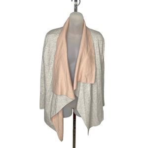 8/10 Primark British Waterfall Drape front cardigan gray pink